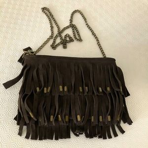 Suede Fringe Crossbody Purse.